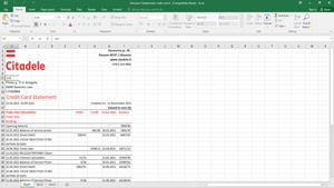 LITHUANIA (LITVA) CITADELE BANK CREDIT CARD STATEMENT