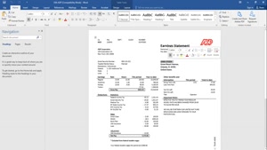 USA ADP EARNINGS STATEMENT TEMPLATE IN WORD AND PDF FORMAT