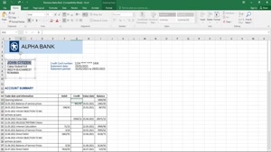 ROMANIA ALPHA BANK STATEMENT EASY TO FILL TEMPLATE IN EXCEL 