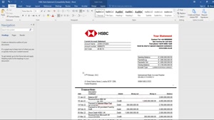 UNITED KINGDOM HSBC BANK STATEMENT WORD AND PDF TEMPLATE