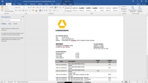 GERMANY COMMERZBANK BANK STATEMENT TEMPLATE IN WORD AND PDF 