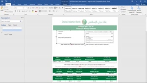 UAE DUBAI ISLAMIC BANK STATEMENT TEMPLATE IN WORD AND PDF