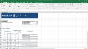 SOMALIA AMAL BANK STATEMENT, EXCEL AND PDF TEMPLATE
