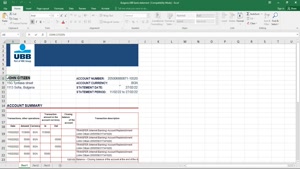 BULGARIA UBB BANK STATEMENT TEMPLATE IN EXCEL AND PDF FORMAT