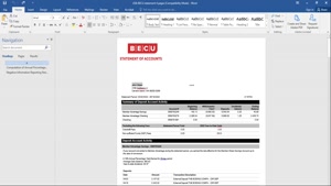 USA BECU BANK STATEMENT, WORD AND PDF TEMPLATE, 4 PAGES