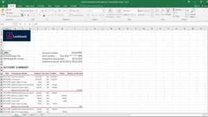 ICELAND LANDSBANKINN BANK STATEMENT EXCEL AND PDF TEMPLATE