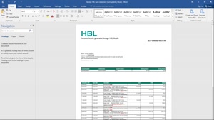 PAKISTAN HBL BANK STATEMENT, WORD AND PDF TEMPLATE
