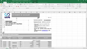 PHILIPPINES UCPB BANK STATEMENT OF ACCOUNT TEMPLATE IN EXCEL