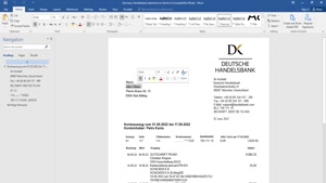 GERMANY HANDELSBANK BANK STATEMENT, WORD AND PDF TEMPLATE
