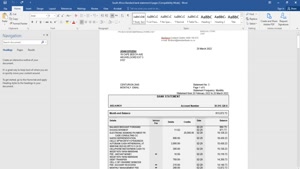 SOUTH AFRICA STANDARD BANK STATEMENT, WORD AND PDF TEMPLATE,
