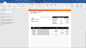 PHILIPPINES UNIONBANK BANK STATEMENT TEMPLATE IN WORD AND PD