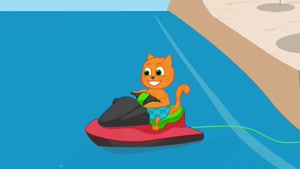 کارتون رنگارنگ گربه های بامزه.این داستان شنا با دایناسور
