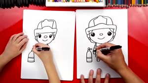 نقاشی کودکان "اتش نشان" 