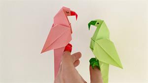 طوطی اوریگامی / چگونه طوطی کاغذی بسازیم