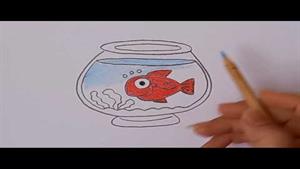 آموزش نقاشی به کودکان / تنگ ماهی سفره هفت سین 