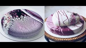 ایده های خلاقانه کیک لعاب آینه شکلاتی قلبی 