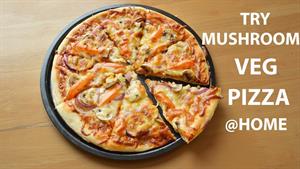 پیتزای خانگی | پیتزا گیاهی | پیتزا قارچ پنیری