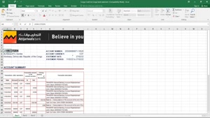 CONGO CREDIT DU CONGO BANK STATEMENT EXCEL AND PDF TEMPLATE 