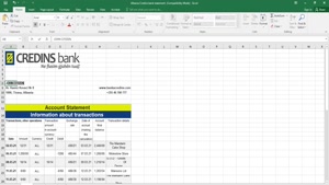 ALBANIA CREDINS BANK STATEMENT TEMPLATE IN EXCEL AND PDF FOR