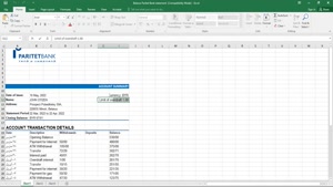 BELARUS PARITET BANK STATEMENT TEMPLATE IN EXCEL AND PDF 