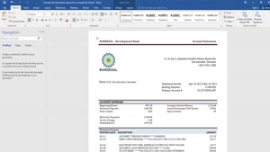 FAKE SALVADOR BANDESAL BANK STATEMENT TEMPLATE 