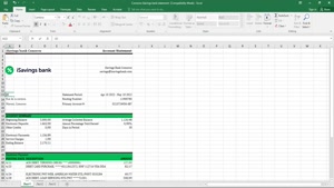 COMOROS ISAVINGS BANK STATEMENT EXCEL AND PDF TEMPLATE, COMP