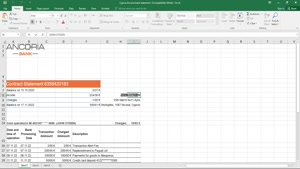 Cyprus Ancoria bank statement reliable Excel template