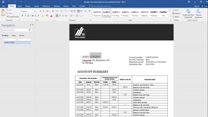 FAKE SLOVAKIA TATRA BANK STATEMENT TEMPLATE 