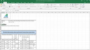 LEBANON CEDRUS BANK STATEMENT EXCEL AND PDF TEMPLATE