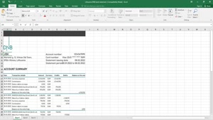 LITHUANIA DNB BANK STATEMENT EXCEL AND PDF TEMPLATE