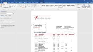 FAKE SLOVENIA FACTOR BANKA BANK STATEMENT 
