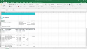 RUSSIA ZENIT BANK STATEMENT, EXCEL AND PDF TEMPLATE