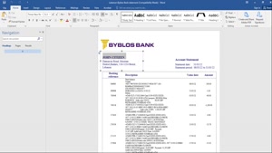 FAKE LEBANON BYBLOS BANK STATEMENT TEMPLATE 