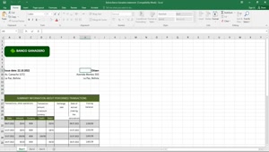 BOLIVIA BANCO GANADERO BANK STATEMENT TEMPLATE IN EXCEL AND 