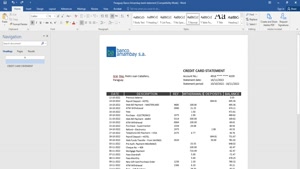 FAKE PARAGUAY BANCO AMAMBAY BANK STATEMENT TEMPLATE 