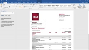 FAKE USA NORTH CAROLINA BB&T CORP. BANK STATEMENT TEMPLATE 