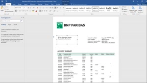 FAKE MAURITANIA BNP PARIBAS BANK STATEMENT TEMPLATE 