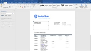 ZIMBABWE STANBIC BANK STATEMENT TEMPLATE IN WORD AND PDF 