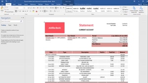 FAKE SLOVENIA ADDIKO BANK STATEMENT TEMPLATE 