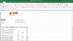 PHILIPPINES ASIA UNITED BANK (AUB) ACCOUNT STATEMENT 