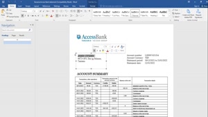 TANZANIA ACCESS BANK STATEMENT TEMPLATE IN WORD AND PDF