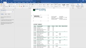 FAKE NIGER BANK OF AFRICA BANK STATEMENT TEMPLATE 