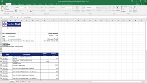 KENYA GUARDIAN BANK STATEMENT EXCEL AND PDF TEMPLATE