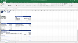 COMOROS EXIM BANK STATEMENT EXCEL AND PDF TEMPLATE, FULLY ED