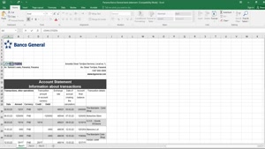 PANAMA BANCO GENERAL BANK STATEMENT EXCEL AND PDF TEMPLATE