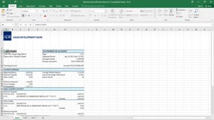 MARSHALL ISLANDS ADB BANK STATEMENT EXCEL AND PDF TEMPLATE