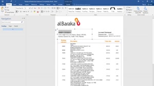 FAKE PAKISTAN AL BARAKA BANK STATEMENT TEMPLATE 