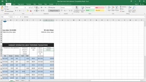 QATAR ISLAMIC BANK STATEMENT, EXCEL AND PDF TEMPLATE