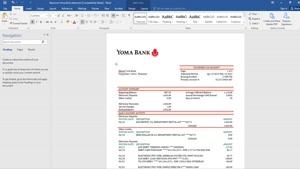 FAKE MYANMAR YOMA BANK STATEMENT TEMPLATE 
