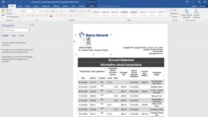FAKE PANAMA BANCO GENERAL BANK STATEMENT TEMPLATE 